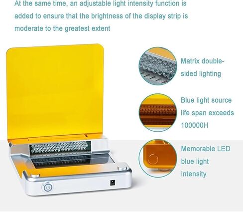 Blue Light Transilluminator, 470nm Blue Light Gel Cutter, with 5mm Amber Filter, 70x160mm Observation Area, Adjustable LED Intensity, for Gel Electrophoresis Experiments in Kuwait