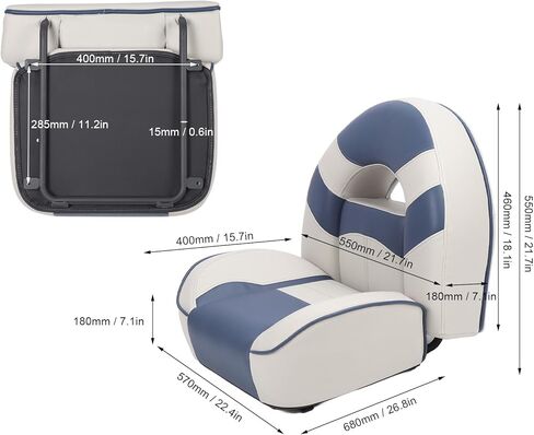 ZJchao Premium Yacht - PVC Leather, Scratch Proof with Backrest, Ideal for Boats and Cruisers in Kuwait