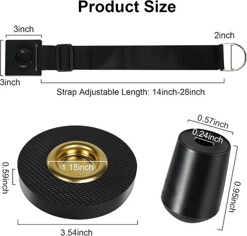 PINKDEER 4-Piece Cello Endpin Anchor Set: Cello Rock Stop with Reinforced Brass Cup & Anti-Slip Rubber Base, Cello Endpin Stopper with Adjustable Strap, 2 Cello Endpin Rubber Tip Floor Protectors in Kuwait