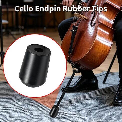 PINKDEER 4-Piece Cello Endpin Anchor Set: Cello Rock Stop with Reinforced Brass Cup & Anti-Slip Rubber Base, Cello Endpin Stopper with Adjustable Strap, 2 Cello Endpin Rubber Tip Floor Protectors in Kuwait