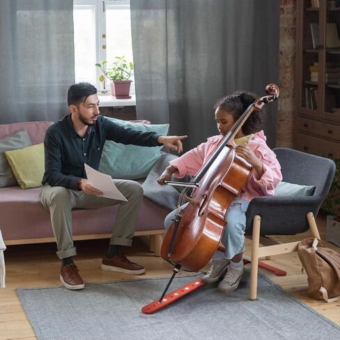 Cello Endpin Stopper, Foldable T Shaped Wood Cello End Pin Anchor Rest Holder Stop with Non Slip Rubber Pad, Hardwood Floor Protector for Cellist Practice Gift Music Instrument Accessories in Saudi Arabia