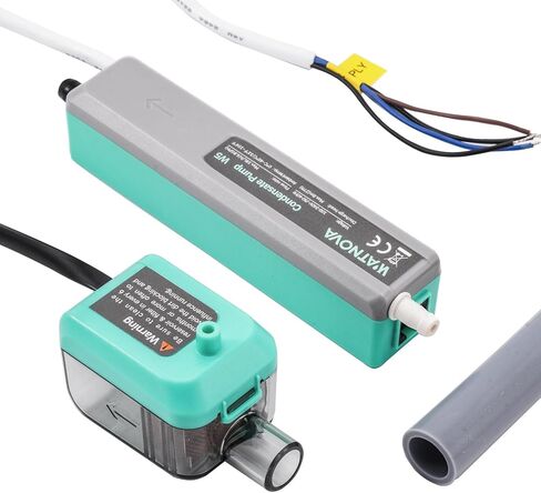 مضخة مكثفات سبليت صغيرة رفيعة من WATNOVA، 4.75 جيجا في الساعة 27 قدمًا، مضخة تصريف HVAC، مستشعر مسبار عائم، هادئ 19 ديسيبل، تركيب مخفي لمكيفات الهواء المثبتة على الحائط/مكيف السقف in Kuwait