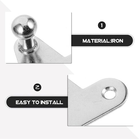 Outanaya Gas Strut Mounting Brackets Easy Installation 30pcs with Ball Studs , Silver Iron Material and Versatile Accessories for Hydraulic Lift Supports for Cabinet Doors and Camper in Kuwait