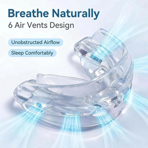 Mouth Guard for Sleep & Sports,No-Boil,3-in-1 | No-Boil 3-in-1 guard for night grinding & sports. Soft silicone,6 air vents, includes case. in Kuwait