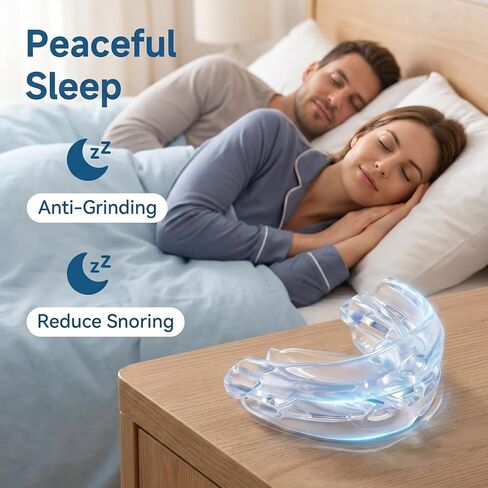 Mouth Guard for Sleep & Sports,No-Boil,3-in-1 | No-Boil 3-in-1 guard for night grinding & sports. Soft silicone,6 air vents, includes case. in Kuwait