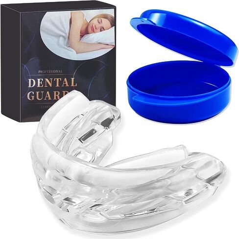 Mouth Guard for Sleep & Sports,No-Boil,3-in-1 | No-Boil 3-in-1 guard for night grinding & sports. Soft silicone,6 air vents, includes case. in Kuwait