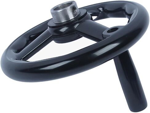 3 Spoke Machine Handwheel Ø100-200mm, Black Bakelite Lathe Hand Wheel with Revolving Handle, Non-Slip Replacement Control Wheel for Milling Machine, Lathe, Grinder, Optional Bore 10-20mm(200 * 18mm) in Kuwait