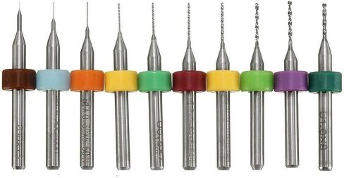 20PCS PCB Drill Bits Set 0.1-1.0mm Spiral Flute Carbide for Circuit Board Print CNC Plastic Metal Jewelry CNC Engraving Drilling in Kuwait