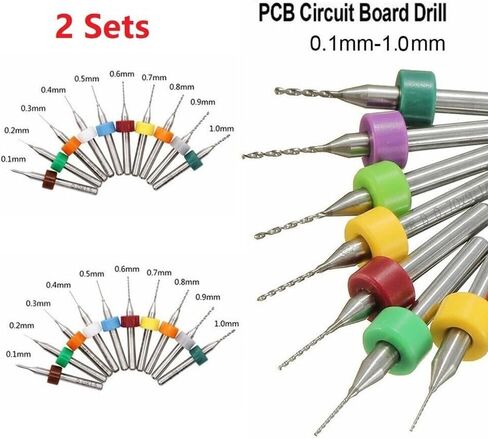 20PCS PCB Drill Bits Set 0.1-1.0mm Spiral Flute Carbide for Circuit Board Print CNC Plastic Metal Jewelry CNC Engraving Drilling in Kuwait