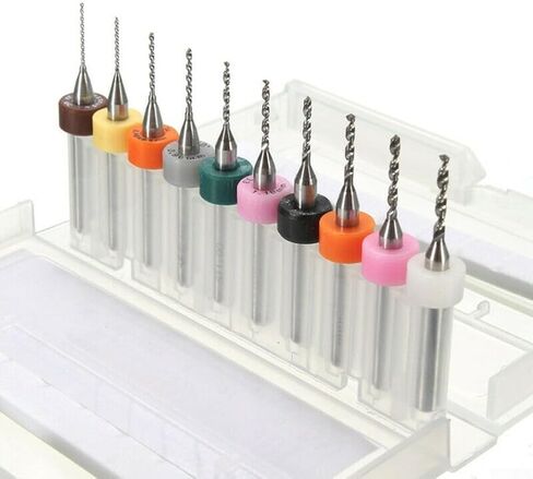 20PCS PCB Drill Bits Set 0.1-1.0mm Spiral Flute Carbide for Circuit Board Print CNC Plastic Metal Jewelry CNC Engraving Drilling in Kuwait