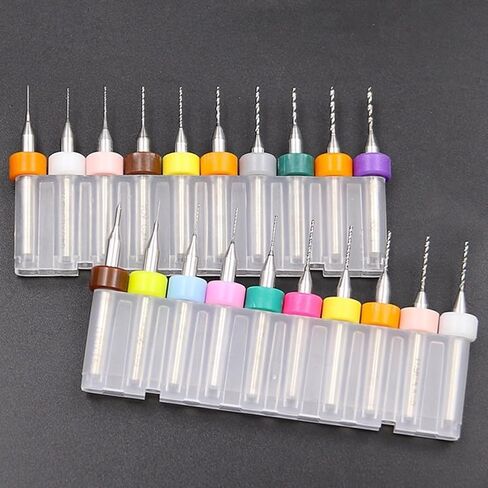 20PCS PCB Drill Bits Set 0.1-1.0mm Spiral Flute Carbide for Circuit Board Print CNC Plastic Metal Jewelry CNC Engraving Drilling in Kuwait