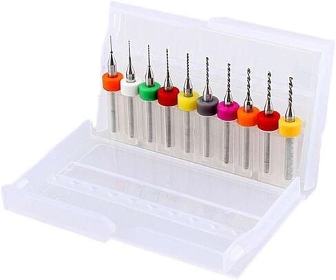 20PCS PCB Drill Bits Set 0.1-1.0mm Spiral Flute Carbide for Circuit Board Print CNC Plastic Metal Jewelry CNC Engraving Drilling in Kuwait