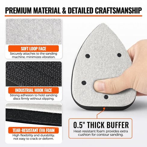 5 Pack Mouse Detail Sanding Interface Pads, Hook and Loop Mouse Shaped Sanding Cushion Buffer Backing Pad, 5-Hole Soft Density EVA Foam Interface Pad for Detail Sander Woodworking in Kuwait