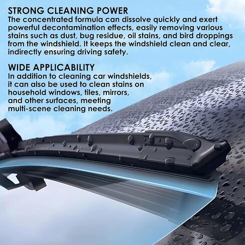 200 PCS-Car Windshield Washer Tablets, Glass Cleaner, Concentrated Effervescent Tablets, Solid Windshield Effervescent Wiper Tablet for Car Window Glass Cleaning (M) in Kuwait