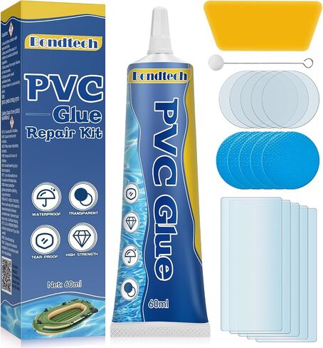 Bondtech Air Mattress Patch Kit, Pool LinerRepair Kit, Inflatable Patch Repair Kit for Above Pool, Air Bed, Bounce House, Hot Tub, Inflatables, Tent and More (60ml) in Kuwait