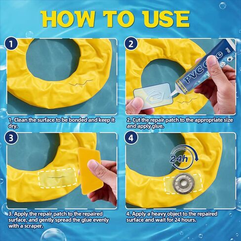 Bondtech Air Mattress Patch Kit, Pool LinerRepair Kit, Inflatable Patch Repair Kit for Above Pool, Air Bed, Bounce House, Hot Tub, Inflatables, Tent and More (60ml) in Kuwait