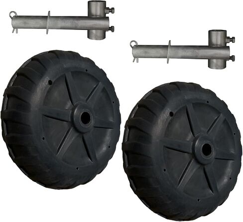 Multinautic 24" x 8" Pair of Roll-in Dock Wheels with Galvanized Steel Hubs Heavy-Duty Dock Wheels with 750-lb. Capacity per Wheel Made in USA in Kuwait