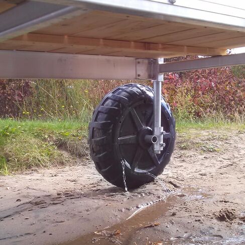 Multinautic 24" x 8" Pair of Roll-in Dock Wheels with Galvanized Steel Hubs Heavy-Duty Dock Wheels with 750-lb. Capacity per Wheel Made in USA in Kuwait