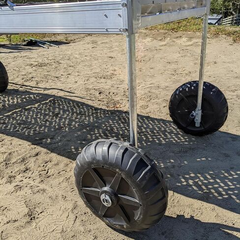 Multinautic 24" x 8" Pair of Roll-in Dock Wheels with Galvanized Steel Hubs Heavy-Duty Dock Wheels with 750-lb. Capacity per Wheel Made in USA in Kuwait
