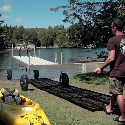 Multinautic 24" x 8" Pair of Roll-in Dock Wheels with Galvanized Steel Hubs Heavy-Duty Dock Wheels with 750-lb. Capacity per Wheel Made in USA in Kuwait