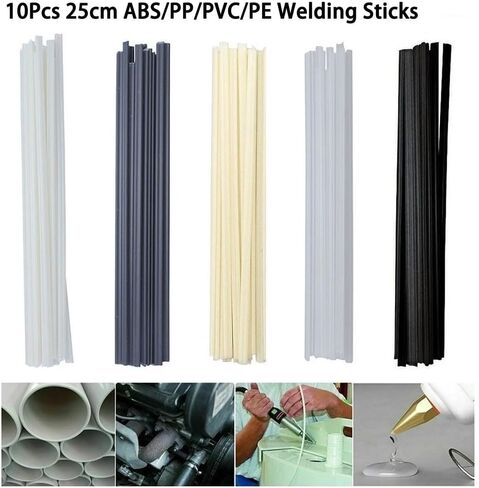 10 قطع من قضبان اللحام البلاستيكية مقاس 9.84 بوصة لإصلاح مصد الصدمات من مادة ABS PP PVC PE للسيارة والدراجة النارية وخزان الأنابيب ومستلزمات لحام الحياة اليومية والاستخدام العملي in Kuwait