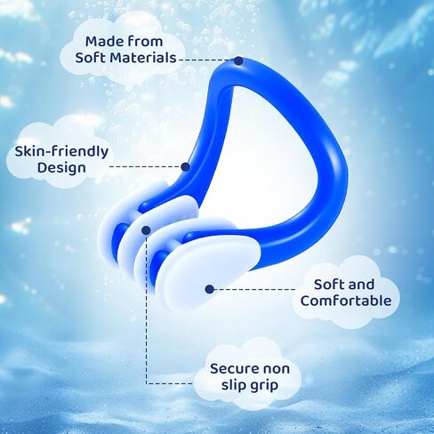18 Packs Swimming Nose Clip Ear Plugs,Reusable Silicone Nose Plugs with Ear Plugs for Adults and Kids, Multi-Layer Waterproofing,Multi-Color,for Pool,Diving,with Storage Box in Kuwait