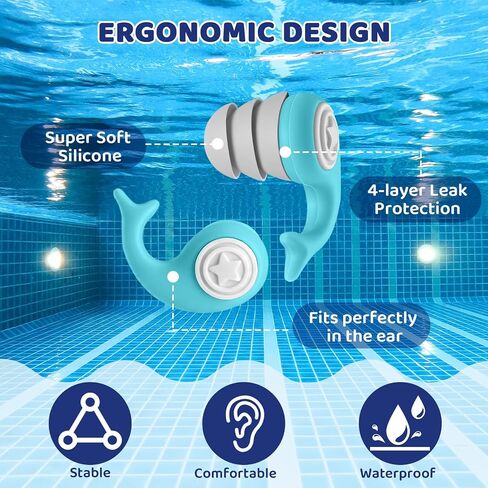 18 Packs Swimming Nose Clip Ear Plugs,Reusable Silicone Nose Plugs with Ear Plugs for Adults and Kids, Multi-Layer Waterproofing,Multi-Color,for Pool,Diving,with Storage Box in Kuwait