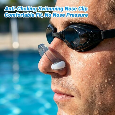 6 Pack Nose Plugs for Swimming – Soft Silicone Swim Nose Clips with Storage Box, Waterproof Swimming Nose Plugs for Kids & Adults, Multi Color (White, Green, Black, Pink, Yellow, Blue) in Kuwait