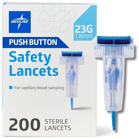Sterile Safety Lancet with Push-Button Activation, 23G x 1.8 mm,200,Box,MPHSFTY23Z in Kuwait
