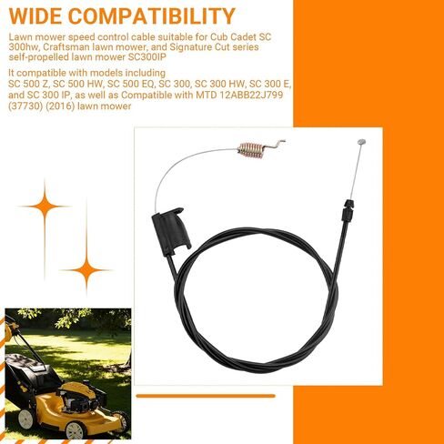 946-05209B كابل التحكم في السرعة لجزازة Cub Cade SC300IP، 746-05209 | يناسب Cub Cadet Z SC IP HW HW EQ EQ E 500 300، Craftsman Precision Plus 21 بوصة، استبدال 746-05209A in Kuwait