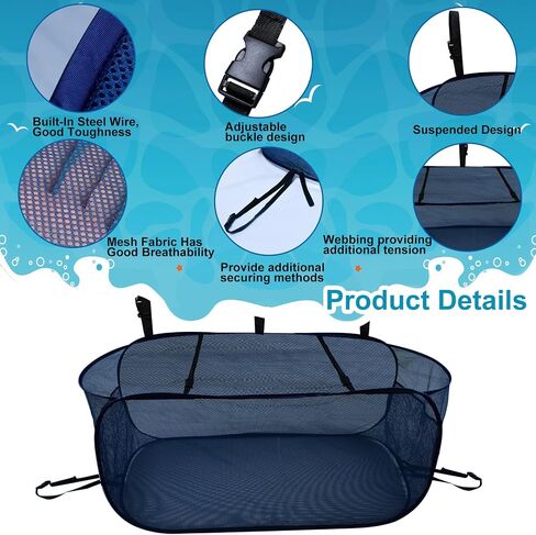 Pop-Up Pool Float Storage Bag,47x23.6x23.6inch Hanging Mesh Organizer Adjustable Pool Toy Storage Foldable Mesh Basket for Fence & Above Ground Poolside Storage Inflatable Floats, Rafts, Pool Toys in Kuwait