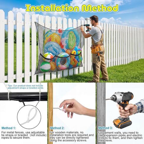 Extra Large Pool Float Storage Net, Swimming Pool Hanging Organizer Mesh Holder Elastic Poolside Fence Net with Small Mesh Bag for Inflatable Ball Float Ring in Kuwait