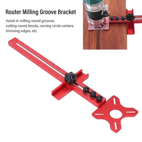 Router Milling Bracket Router Groove Bracket Circle Guide 3 Module Aluminum Alloy Base 445mm Imperial Scale 85-365mm Circle Milling Radius for Woodworking in Kuwait