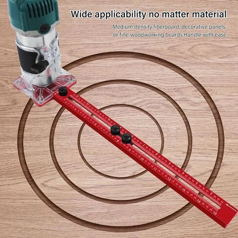 Router Milling Bracket Router Groove Bracket Circle Guide 3 Module Aluminum Alloy Base 445mm Imperial Scale 85-365mm Circle Milling Radius for Woodworking in Kuwait