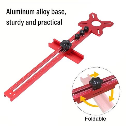 Router Milling Bracket Router Groove Bracket Circle Guide 3 Module Aluminum Alloy Base 445mm Imperial Scale 85-365mm Circle Milling Radius for Woodworking in Kuwait