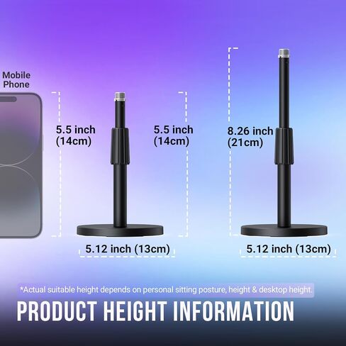 FIFINE Desktop Microphone Stand, Heavy-Duty Metal Adjustable Table Mic Stand with 5/8" Male to 3/8" Female Screw Adapter, 4 Non-Slip Pads Compatible with Microphones for Recording, Streaming-BS1 in Kuwait