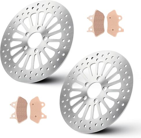 Youxmoto 2PCS 11.5 Front Brake Disc Rotors and Pads for Harley 2000-2007 Road King Street Glide Electra/Night Train/Fat Boy. Front Wheel Brake Rotor for Softail Sportster/Super Glide Wide in Saudi Arabia