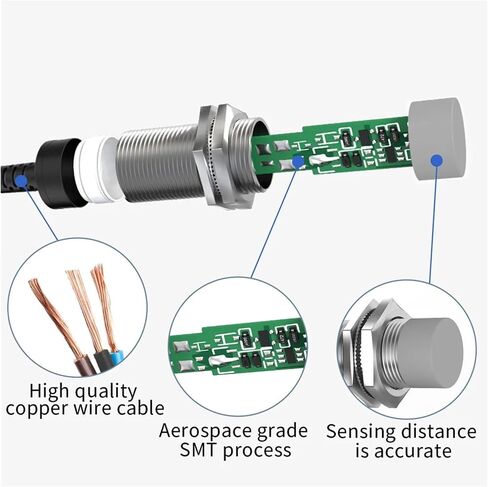 1 Pcs M30 Long Distance Proximity Sensor 12-24V DC NPN PNP Sensing Range 20mm 25mm 40mm Industrial Non-Contact Sensor Switch in Saudi Arabia