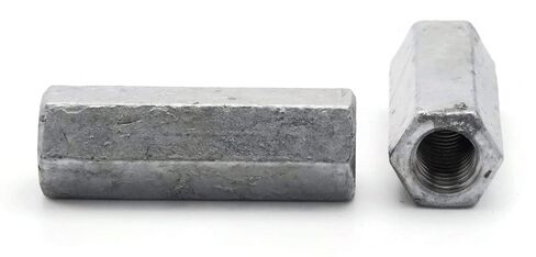 Coupling Nut Hot Dipped Galvanized - 1/2"-13 (11/16" F x 1-3/4" L) - Qty-25 in Kuwait