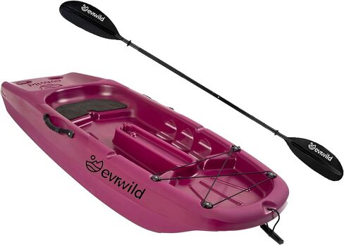 Evrwild Kids 6.5ft Kayak with Paddle, Lightweight Premium & Stable, 3-Level Footrest, Sit On Top for Youth to Teen Up to 130lbs in Kuwait