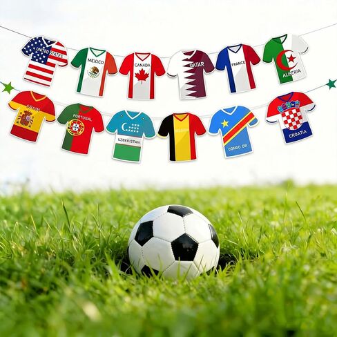 2026 كأس العالم لكرة القدم جيرسي راية الرايات، أفضل 48 فريقًا دوليًا سلسلة أعلام مزدوجة الجوانب للمنزل في الهواء الطلق، البار، النادي، الحديقة، ديكور حفلات التخرج وأعياد الميلاد in Kuwait
