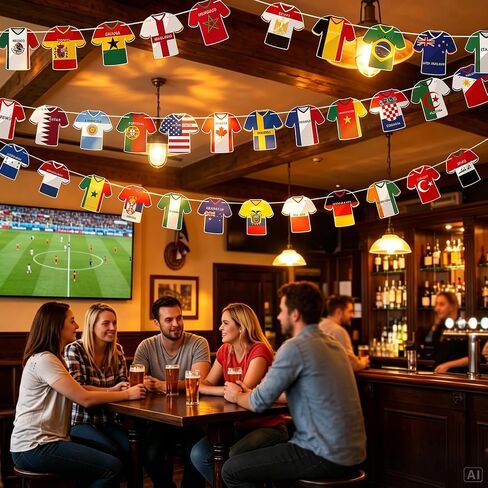 2026 World Cup Soccer Jersey Flags Banners, 49 Pcs International Country Flags, World Cup Decorations for Football Party Decorations Olympic Events, Outdoor Celebrations (Not Among the top 48 Teams in Kuwait