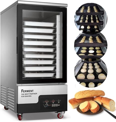 Kolice Commercial 10-Tray Dough Baking Bread Proofer, 23.62''x15.75'' trays size Refrigerated Fermentation Cabinet, Integrated Freezing,Keep Fresh and Fermentation, Temperature: -15℃ to 50 ℃ in Kuwait