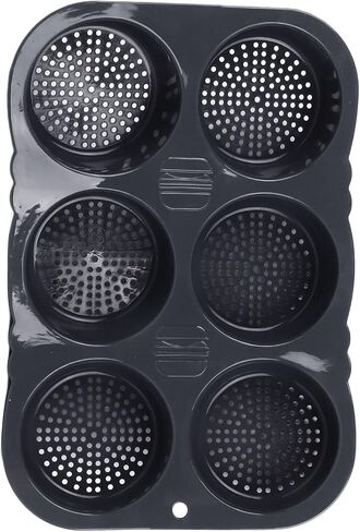 Free 6 Cavity Hamburger Bun Pan Flexible Silicone Baking Mould for Versatile Kitchen Baking in Kuwait