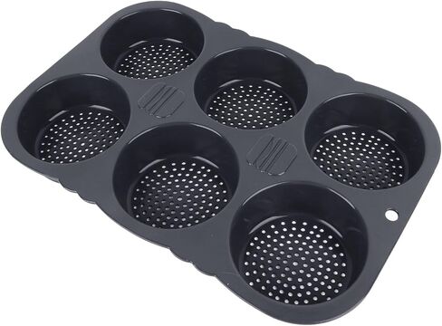 Free 6 Cavity Hamburger Bun Pan Flexible Silicone Baking Mould for Versatile Kitchen Baking in Kuwait
