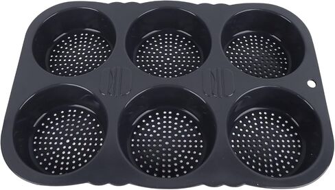 Free 6 Cavity Hamburger Bun Pan Flexible Silicone Baking Mould for Versatile Kitchen Baking in Kuwait