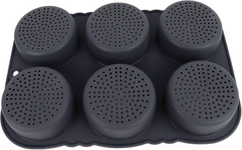Free 6 Cavity Hamburger Bun Pan Flexible Silicone Baking Mould for Versatile Kitchen Baking in Kuwait