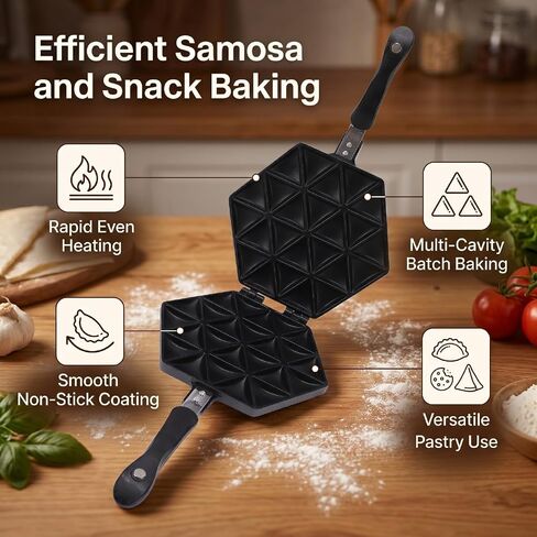 Haofy Samosa Maker Pan Nonstick Aluminum Alloy Baking Plate Heats Quickly Evenly for Dumpling Pastry Snack Party Home Kitchen Cooking Tool Set Easy Use Clean in Kuwait