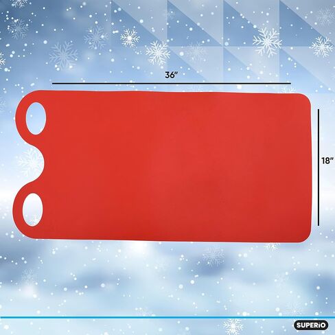 Superio Snow Slider Mat, Flexible Snow Sled Flying Carpet, Roll up Sleds for Kids 36" Lightweight Portable Plastic Snowboard Sled (Red), 4 Pack in Kuwait