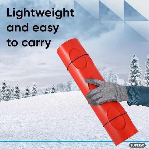 Superio Snow Slider Mat, Flexible Snow Sled Flying Carpet, Roll up Sleds for Kids 36" Lightweight Portable Plastic Snowboard Sled (Red), 4 Pack in Kuwait